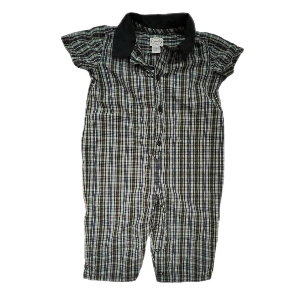 Talbots Kids Blue Plaid Cotton Romper - 18M